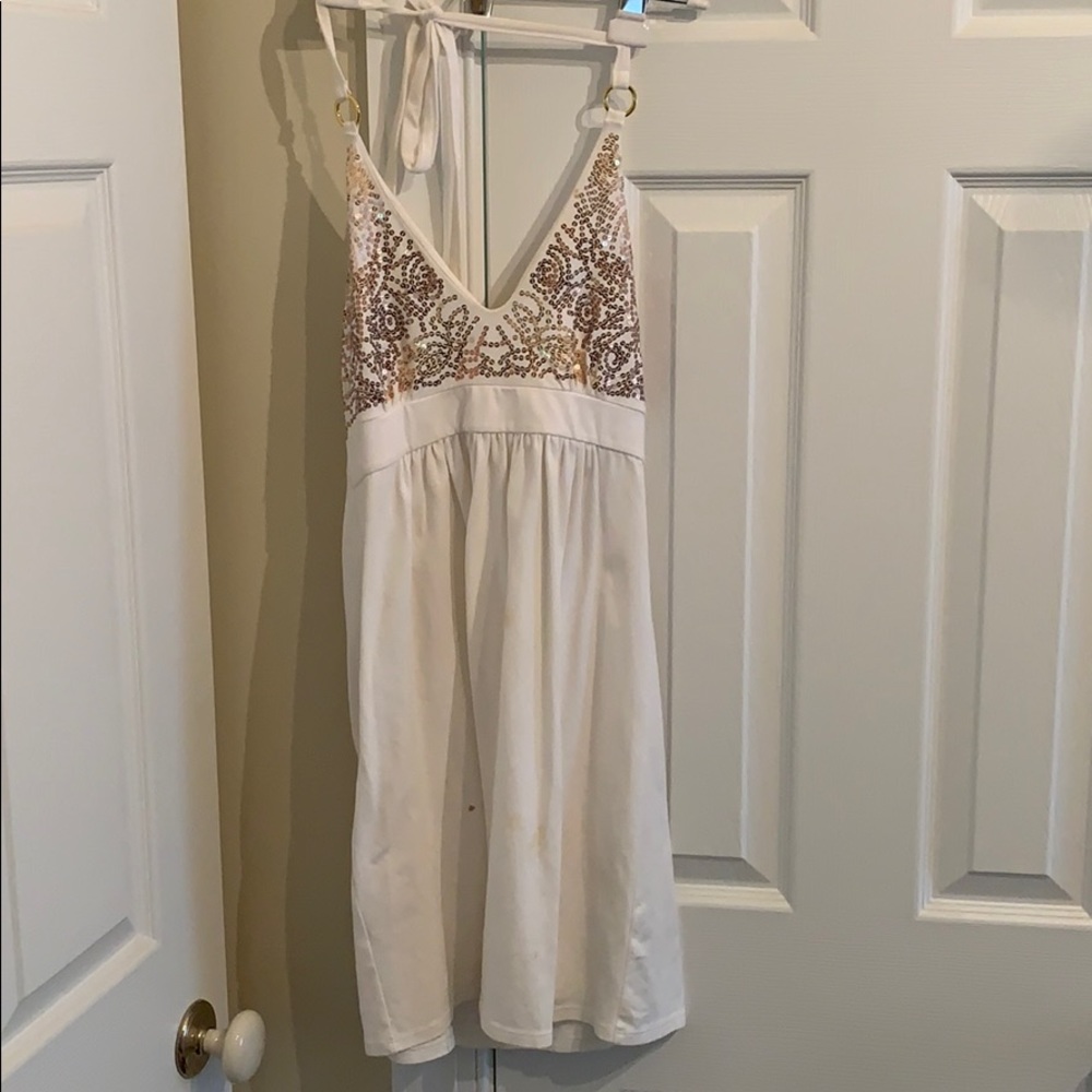 Victoria’s Secret bra top white gold sequin dress